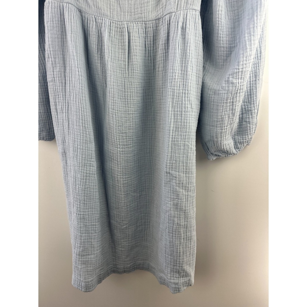 NWT J. Crew Soft Gauze Blue Cotton Smocked Square Neck Mini Dress XLT XL Tall - Picture 5 of 15